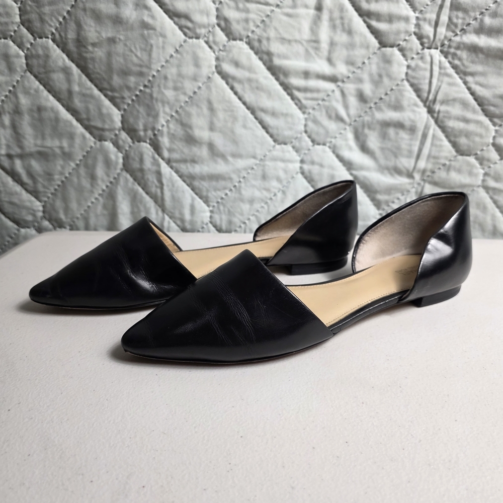 Michael Kors Julieta Flat Black leather pointed flats Silver tone
SIZE 9M - Picture 2 of 7